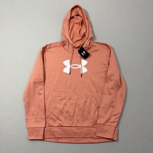 Under Armour Fleece Big Logo Hoodie Women's Medium Canyon Pink Pullover NEW NWT